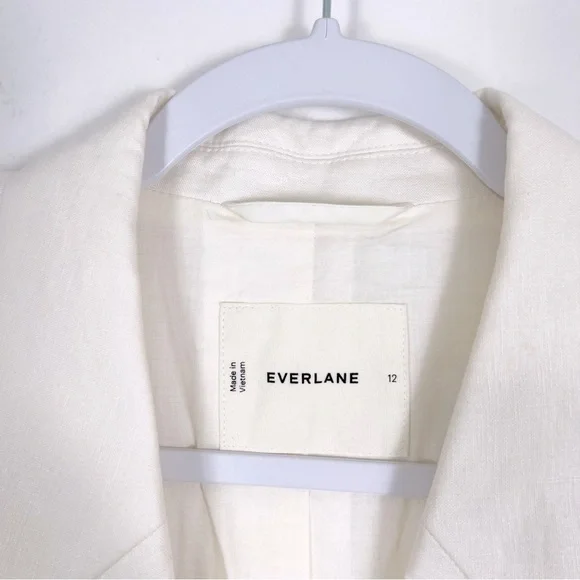 Everlane The Oversized Blazer in Linen in Bone Cream Size 12 Office - Picture 8 of 14